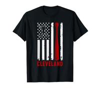 Cleveland American Flag Baseball Lover USA Cleveland Value Graphic T-Shirt