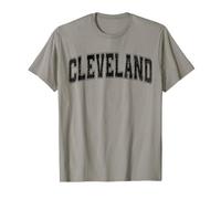 Cleveland Black Vintage Style Retro Text T-Shirt