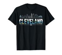 Cleveland Skyline Urban City Travel Design Value Graphic T-Shirt