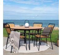 Cleveland Teak Wood 4 Seater Round Garden Dining Set