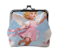 Clever Angel Coin Purse-Leather Kiss Lock Wallet Small Clutch