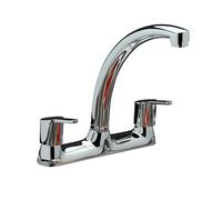 Clever Araya Mercia Urban Deck Mounted Kitchen Mixer Tap Chrome | Dual Lever | Modern Design | Brass Build