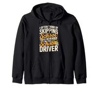 Clever Bus Operator Comedy for Daily School Transport Zip Hoodie