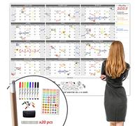 CLEVER CLEAN Large Dry Erase Wall Calendar - 48"x58" 12-month 2024 Undated Reusable Yearly Calendar for Home, Office, School Projects - Jumbo Laminated Task Organizer
