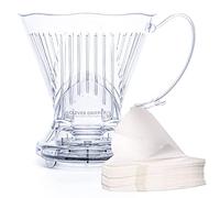 Clever Coffee Dripper and Filters, Large 18 oz, Original Classic Design, Safe BPA Free Plastic, Clever dripper coffee maker, drip coffee maker pour over, coaster and lid, 18 oz (Clear)