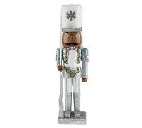 Clever Creations African American Silver Soldier 14 Inch Traditional Wooden Nutcracker, Festive Christmas Décor for Shelves and Tables