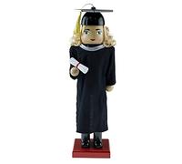 Clever Creations Female Graduate 14 Inch Traditional Wooden Nutcracker, Festive Christmas Décor for Shelves and Tables