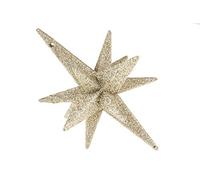 Clever Creations Glittery Star Christmas Ornament, Shatterproof Holiday Décor for Christmas Trees, Champagne Gold