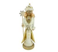 Clever Creations Gold Queen 14 Inch Traditional Wooden Nutcracker, Festive Christmas Décor for Shelves and Tables