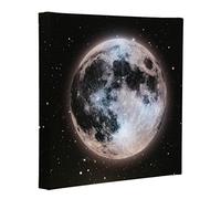 Clever Creations Moon in Night Light Up Poster Canvas Wall Art with Bright LED Lighting - 12 in x 162 in Perfect Size for Living Room, Office or Classroom - Battery Powered