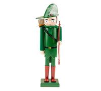 Clever Creations - Robin Hood Christmas Nutcracker - Traditional Wooden Decorative Figure in Green Archer Outfit with a Red Bow - 12 Inches