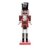 Clever Creations Soldier Drummer Nutcracker Decoration Figure With Hat And Drum - 14" Red, Green, Black, White And Gold
