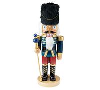 Clever Creations Traditional Wooden Fully Functional Nutcracker, 17 Inches Tall Perfect Holiday Decoration for Shelves and Tables (Blue)