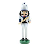 Clever Creations Wooden Baseball Player Nutcracker | Blue and White Uniform Holding Ball and Bat | Festive Traditional Christmas Decor | Great for Any Holiday Collection | 10 Tall Perfect for Shelve