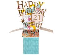 Clever Cube 21st Birthday for Her Cheers to Adulthood! Pop Up Greeting Card CU003.B