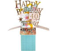 Clever Cube 40th Birthday for Her 40 & Fabulous! Birthday Pop Up Greeting Card CU003.C