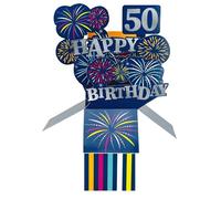 Clever Cube 50th Birthday for Him Fifty & Fab! Birthday Pop Up Greeting Card CU028.C