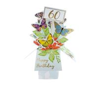 Clever Cube 60th Birthday Butterfly Bonanza! Birthday Pop Up Greeting Card CU007