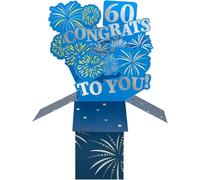 Clever Cube 60th Birthday for Him Boom-Tastic Blast! Pop Up Greeting Card CU008
