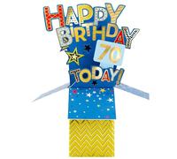 Clever Cube 70th Birthday for Him Surprise Fun Box Birthday Pop Up Greeting Card CU004.C