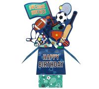 Clever Cube Awesome Brother Sports Galore! Birthday Pop Up Greeting Card CU014.A