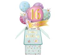 Clever Cube Girls 16th Birthday Sweet Sixteen! Birthday Pop Up Greeting Card CU002.A