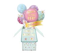Clever Cube Party 'Til You Pop! Balloon-Tastic Fun Birthday Pop Up Greeting Card CU002