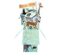 Clever Cube Special Friend Animal Party Frenzy! Birthday Pop Up Greeting Card CU012.A