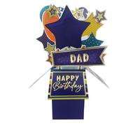 Clever Cubes Dad Happy Birthday Pop Up Birthday Card For Dads - Clever Cubes - By Second Nature - Pop-Up, Vibrant Design, Heartfelt Message, Eco-Friendly, Keepsake, Joyful, For Him, Personalised