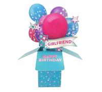 Clever Cubes Girlfriend Happy Birthday Pop Up Birthday Card For Her 3D Cube Card - Clever Cubes - By Second Nature - 3D Design, Vibrant Colours, Keepsake, Heartfelt, Personalised, For Someone Special
