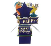 Clever Cubes Pappy Pop Up Birthday Card For Grandfather - Clever Cubes - By Second Nature - For Dad, 3D Design, Heartfelt Message, Vibrant Colours, Unique Gift, Eco-Friendly, Custom To Them