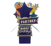 Clever Cubes Partner Happy Birthday Pop Up Birthday Card For Him 3D Cube Card - Clever Cubes - By Second Nature - Vibrant Design, Personalised, Eco-Friendly, Keepsake, Surprise, Cherished