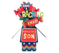 Clever Cubes Pop Up Cracking Xmas Amazing Son Fun Christmas Card 3D Xmas Card XCU011D