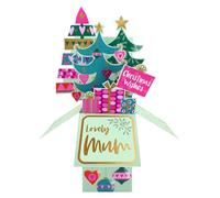 Clever Cubes Pop Up Lovely Mum Festive Trees Christmas Card 3D Xmas Card XCU013