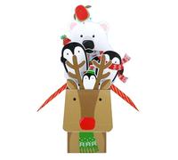 Clever Cubes Pop Up Reindeer, Bear & Penguins Fun Christmas Card 3D Xmas Card XCU012