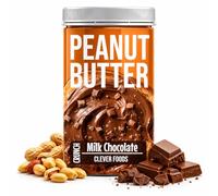 Clever Foods Milk Chocolate Crunchy Peanut Butter 400g | Handmade in the UK | High Protein | Natural Roasted Peanuts | No Palm Oil Added
