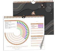 Clever Fox 24-Month Daily Habit Tracker Calendar Circle, Whole Black