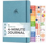 Clever Fox 4 Minute Journal, Guided Daily Habit Tracker Aquamarine