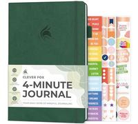 Clever Fox 4 Minute Journal, Guided Daily Habit Tracker Forest Green