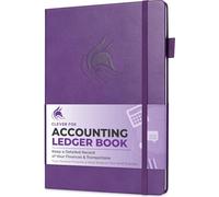 Clever Fox Accounting Ledger Book - Accounting Book for Small Businesses & Personal Use - Columnar Account Book Ledger for Tracking Money, Expenses, Deposits & Balance - Large, 7x10″ (Purple)