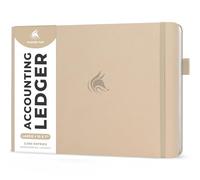 Clever Fox Accounting Ledger Book Horizontal - Columnar Journal & Money Expense Log for Small Business & Personal Bookkeeping,10x7″ (Seashell)