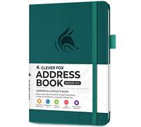 Clever Fox Address Book with Alphabetical Tabs, Phone, Medium Dark Teal