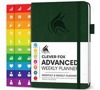 Clever Fox Advanced Weekly Planner - Undated Life Goal Planner for Daily Productivity & Time Management - Day Organizer Journal - Hardcover A5, Forest Green