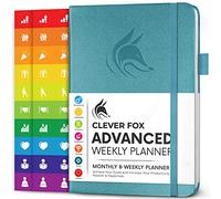 Clever Fox Advanced Weekly Planner - Undated Life Goal Planner for Daily Productivity & Time Management - Day Organizer Journal - Hardcover A5, Aquamarine