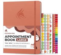 Clever Fox Appointment Book - Hourly Schedule Planner with 15-Minute Increments - Time Box Planner for Daily Work & To-Dos - Weekly & Monthly Spreads, Undated, Hardcover, A4 size, (Terracotta)
