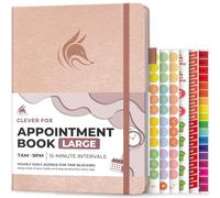 Clever Fox Appointment Book - Hourly Schedule Planner with 15-Minute Increments - Time Box Planner for Daily Work & To-Dos - Weekly & Monthly Spreads, Undated, Hardcover, A4 size, (Rose Gold)