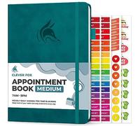 Clever Fox Appointment Book - Hourly Schedule Planner with Time Slots - Time Box Planner for Daily Work & To-Dos - Weekly & Monthly Spreads, Undated, Hardcover, A5 Size (Dark Teal)