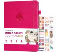 Clever Fox Bible Study Journal Large - Church Notes Notebook - Note Taking & Journaling Kit - Faith Based Religious Accessories, 18.5 x 26cm (Fuchsia)