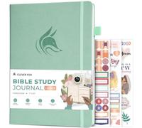 Clever Fox Bible Study Journal Large - Church Notes Notebook - Note Taking & Journaling Kit - Faith Based Religious Accessories, 18.5 x 26cm (Mint Cream)