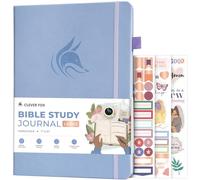 Clever Fox Bible Study Journal Large - Church Notes Notebook - Note Taking & Journaling Kit - Faith Based Religious Accessories, 18.5 x 26cm (Periwinkle)